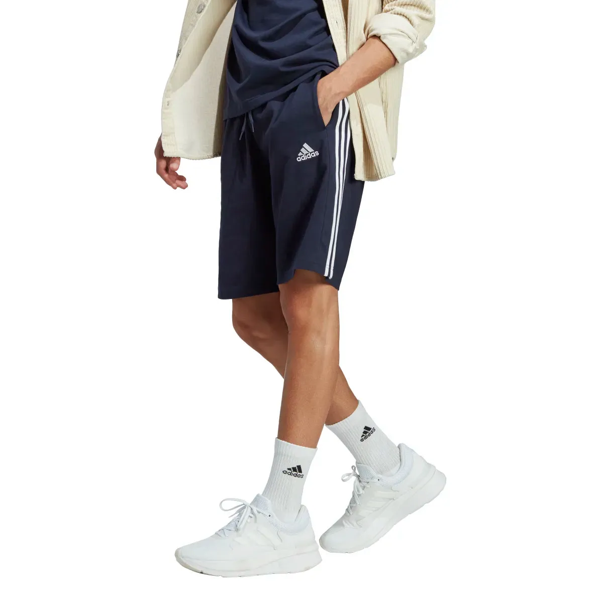 adidas Men's Essentials Single Jersey 3-Stripes Shorts (Tall)