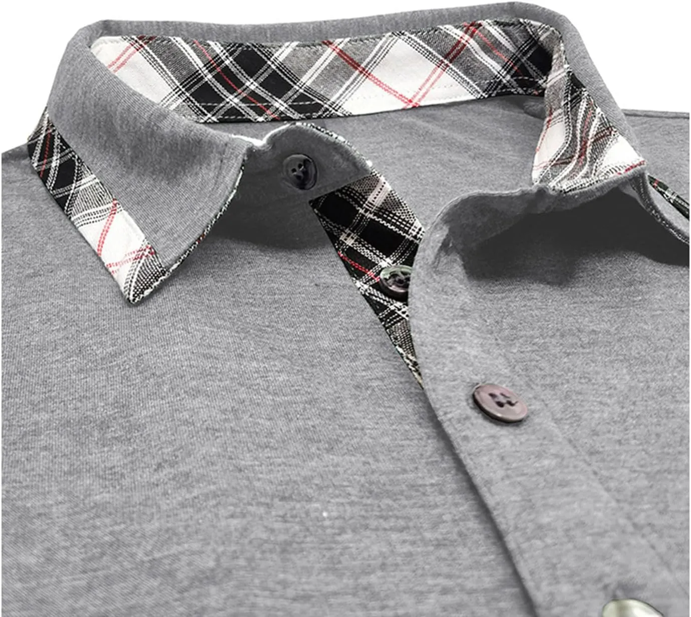 Aulemen Men's Long Sleeve Polo Shirts Casual Button Golf Tshirt Moisture Wicking Cotton Tee Collared Basic Shirts with Pocket