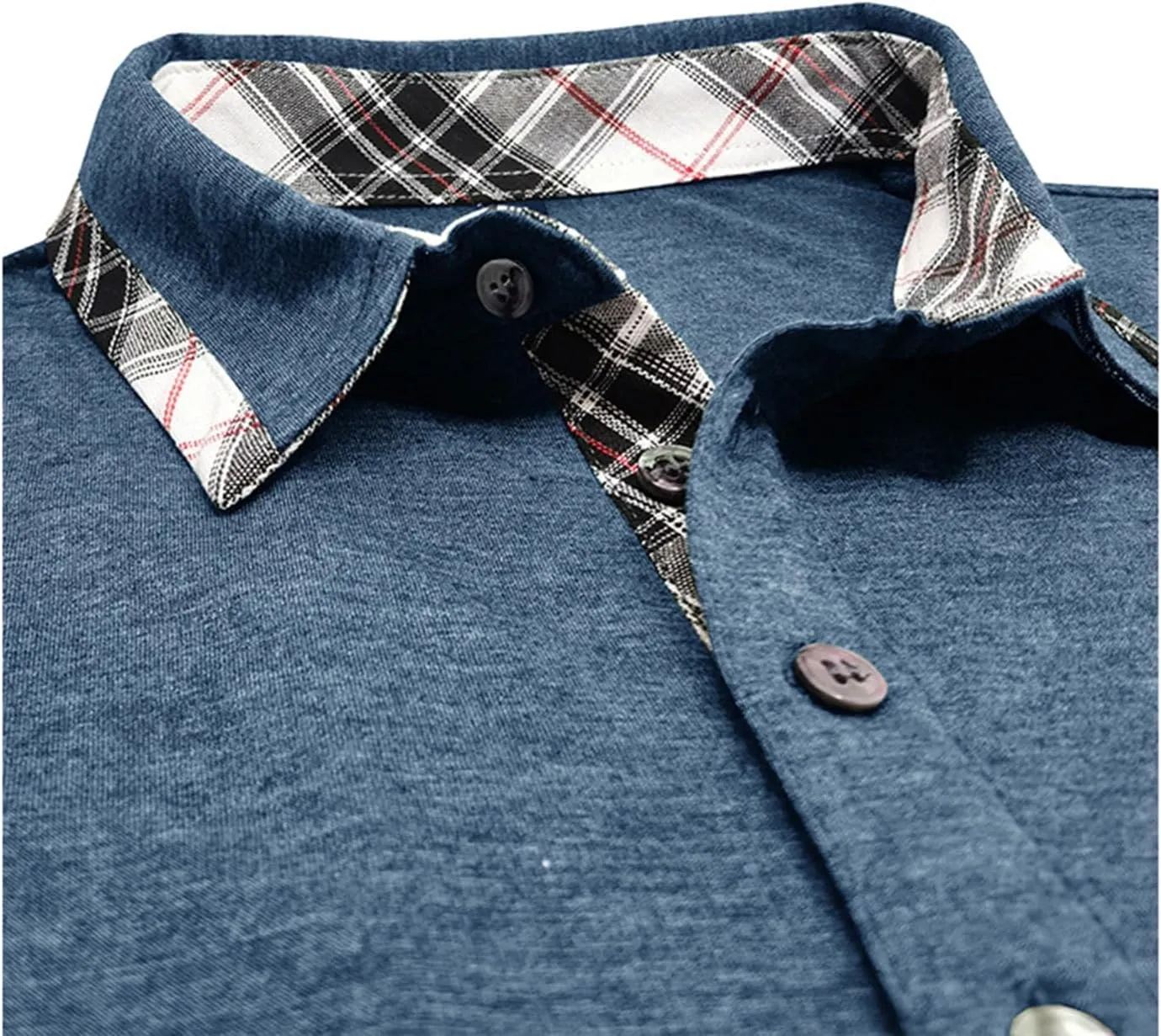 Aulemen Men's Long Sleeve Polo Shirts Casual Button Golf Tshirt Moisture Wicking Cotton Tee Collared Basic Shirts with Pocket