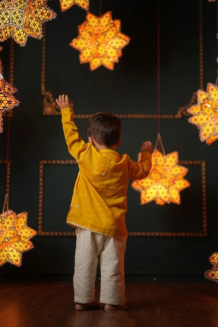 Basant boys ethnic wear kurta in handwoven cotton silk