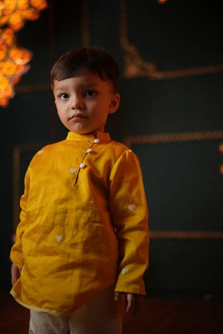 Basant boys ethnic wear kurta in handwoven cotton silk