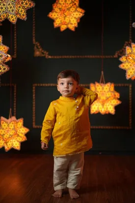Basant boys ethnic wear kurta in handwoven cotton silk