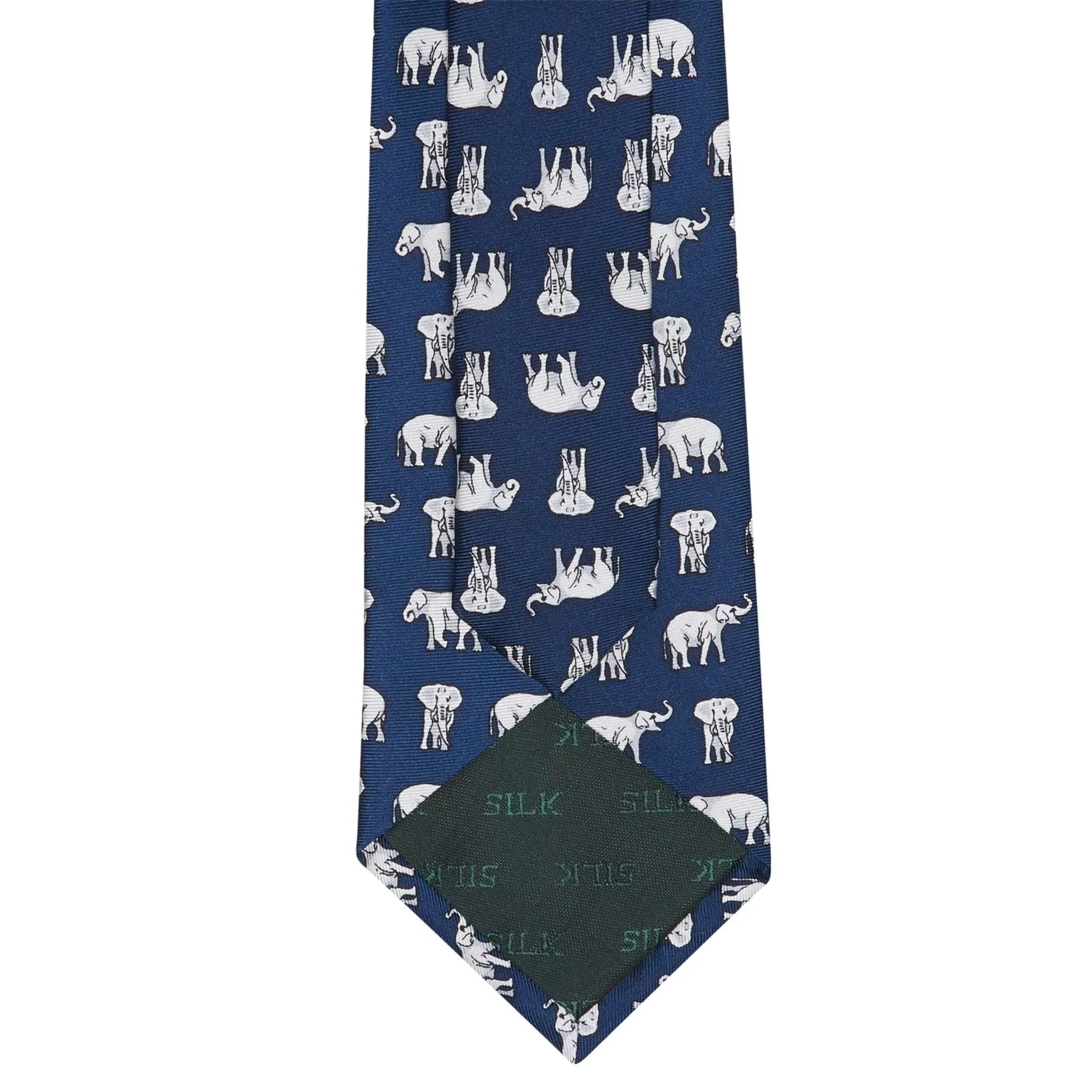 Blue Elephants Silk Tie