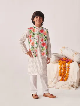 Boys Printed Regular Kurta With Pyjamas