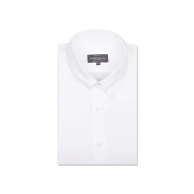 Button Down Collar Shirt in White Flannel