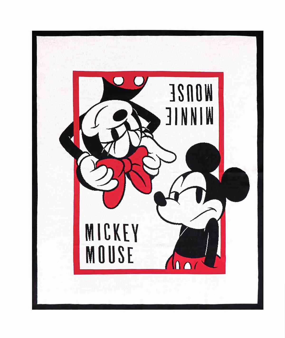 Classic Mickey and Minnie Disney Cotton Knitted Throw / Ac Blanket For Kids For Use In All Seasons (2 to 4 Years for Kids)