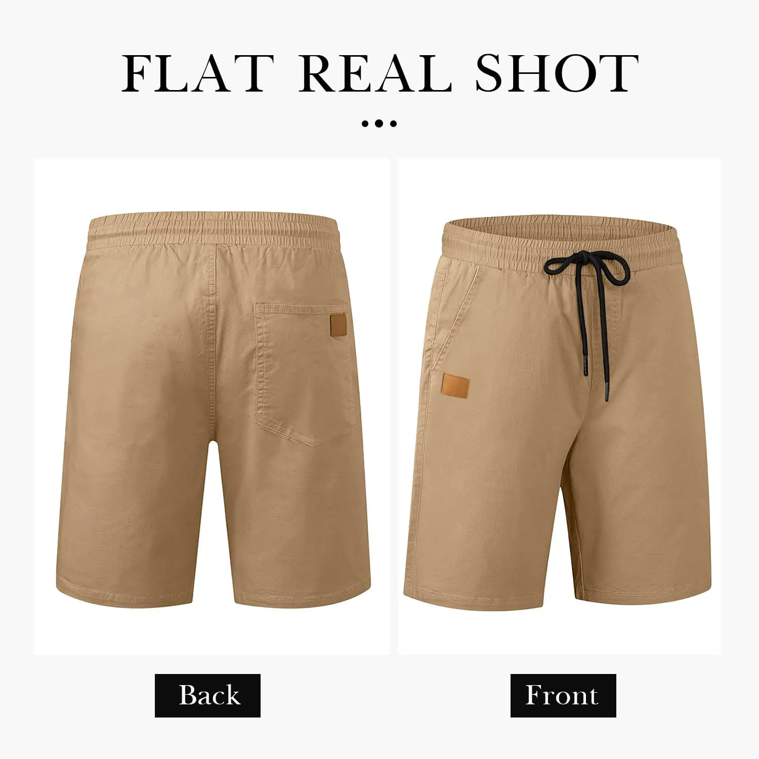 Comdecevis Mens Casual Shorts Stretch Waist Drawstring Summer Beach Twill Chino Golf Shorts