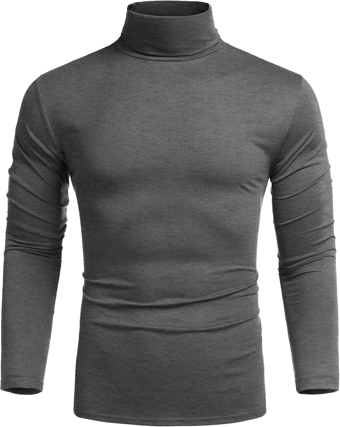 COOFANDY Men's Casual Slim Fit Turtleneck T Shirts Lightweight Basic Cotton Pullovers