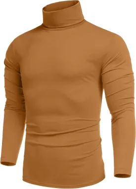 COOFANDY Men's Casual Slim Fit Turtleneck T Shirts Lightweight Basic Cotton Pullovers