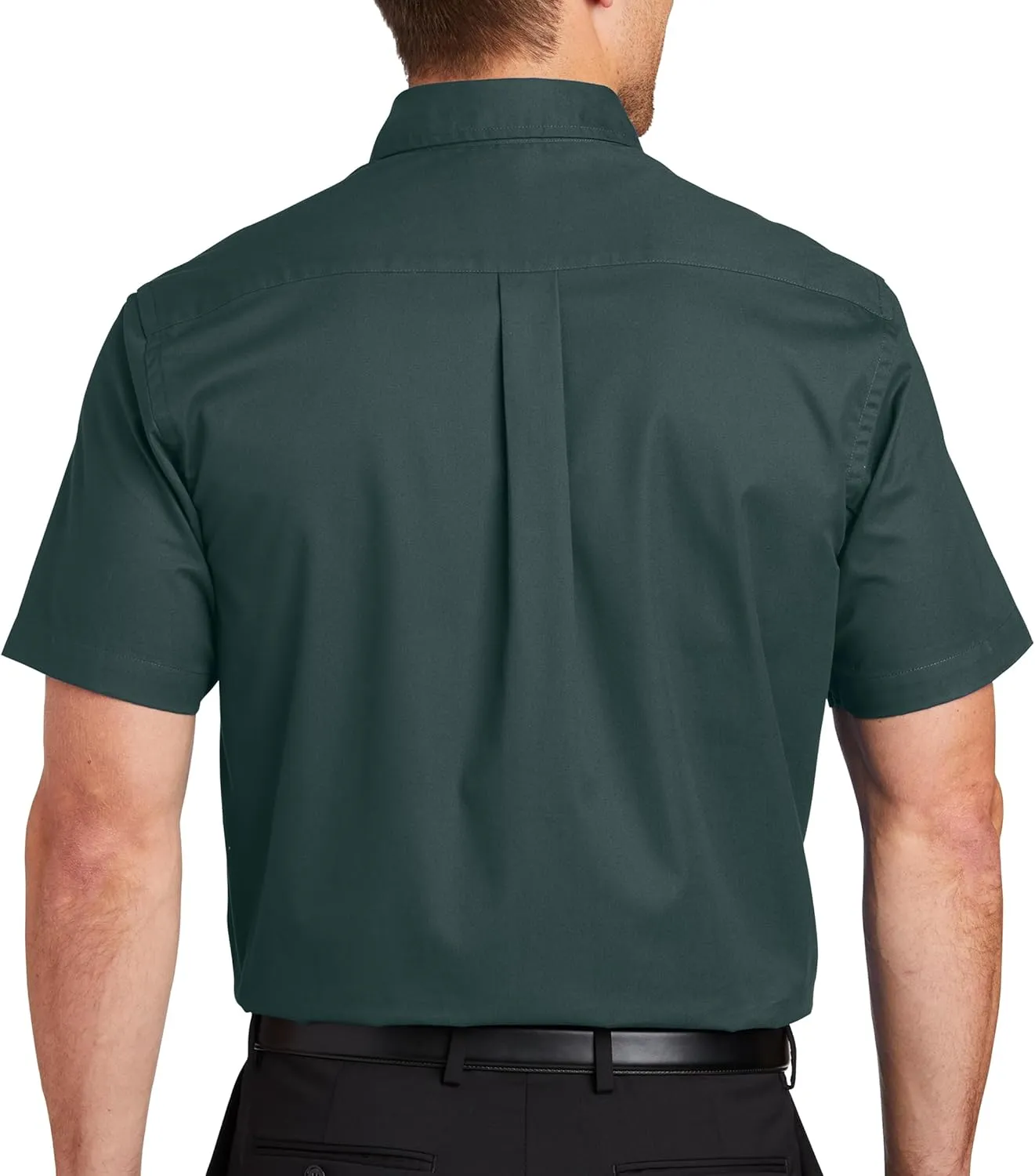 Custom Short Sleeve Embroidered Button Up Shirts for Men Add Your Text Personalized Embroidery Easy Care Shirts