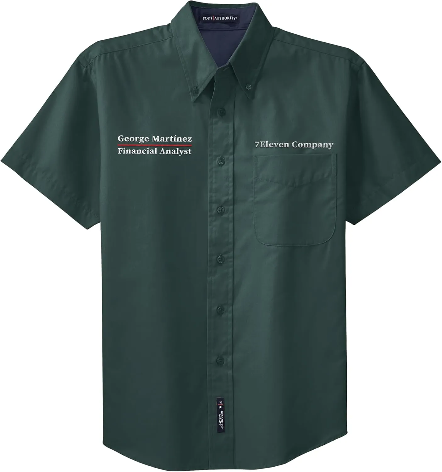Custom Short Sleeve Embroidered Button Up Shirts for Men Add Your Text Personalized Embroidery Easy Care Shirts
