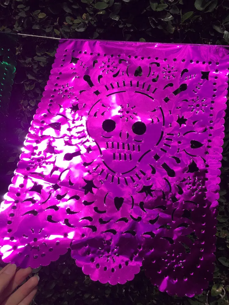 Day Of The Dead Halloween Decorations | 4m/13ft Waterproof Papel Picado Banner with 10 Large Flags