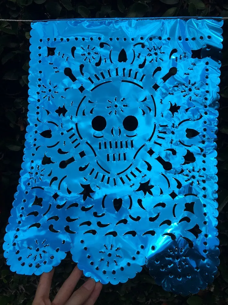 Day Of The Dead Halloween Decorations | 4m/13ft Waterproof Papel Picado Banner with 10 Large Flags