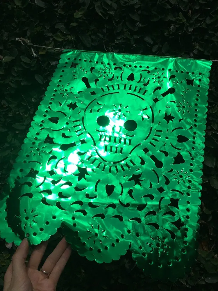 Day Of The Dead Halloween Decorations | 4m/13ft Waterproof Papel Picado Banner with 10 Large Flags