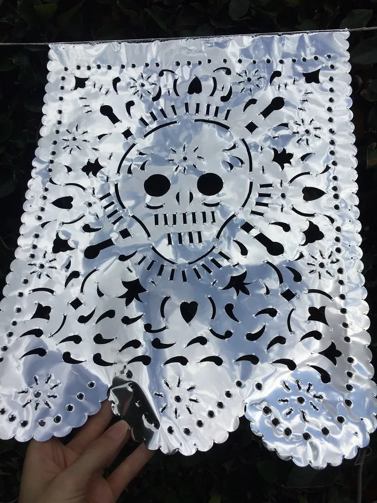 Day Of The Dead Halloween Decorations | 4m/13ft Waterproof Papel Picado Banner with 10 Large Flags