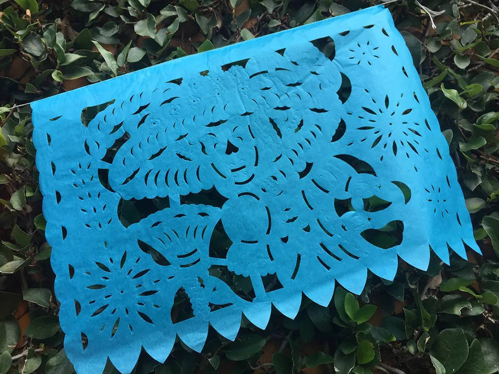Day of the Dead Papel Picado | Traditional Day of the Dead Party Decor | 5m/16ft with 10 Large Flags