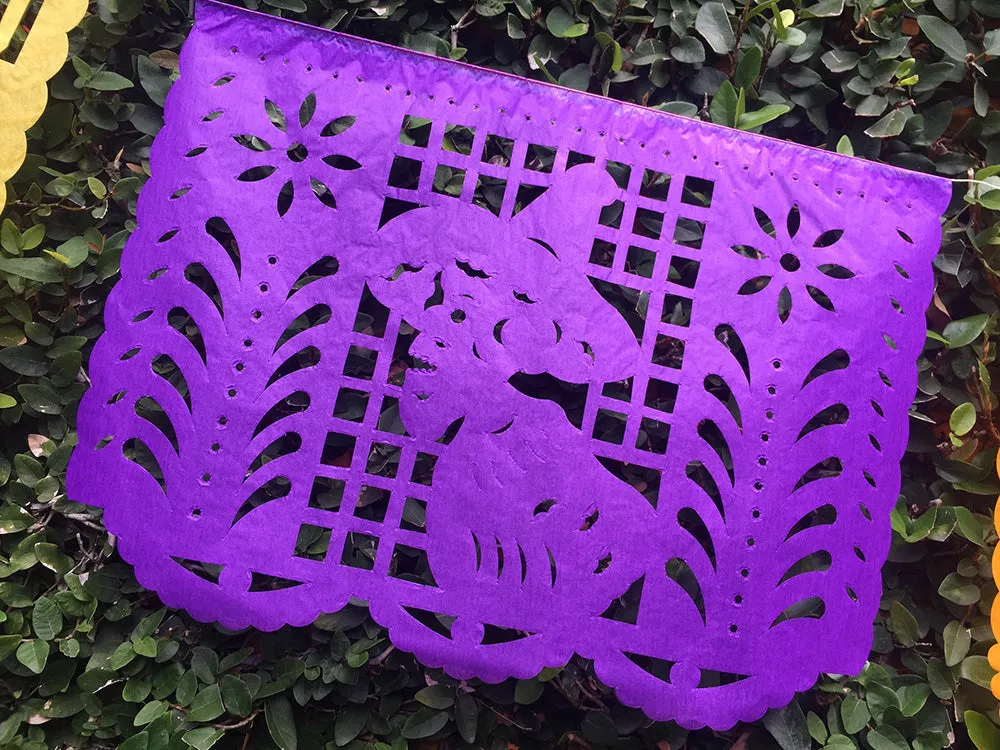 Day of the Dead Papel Picado | Traditional Day of the Dead Party Decor | 5m/16ft with 10 Large Flags