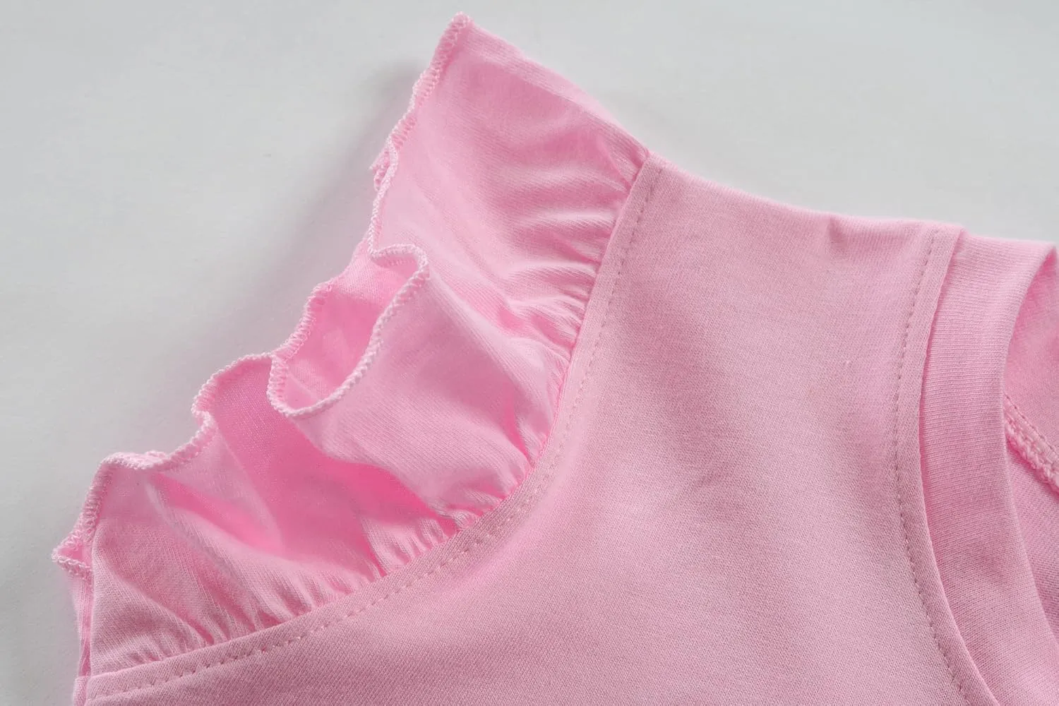 DDSOL T-Shirts Baby Girls Summer Ruffle Sleeve Shirts Toddler Cotton Tees Kids Easter Bunny Tank Tops 2-7 Years
