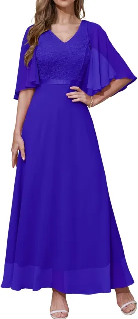 DRESSTELLS Womans Wedding Guest Formal Dress, 2025 Summer Bridesmaid Party Long Prom Church Dresses