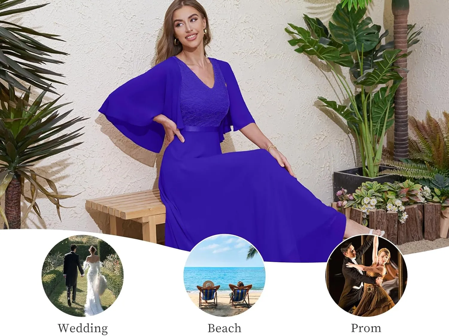 DRESSTELLS Womans Wedding Guest Formal Dress, 2025 Summer Bridesmaid Party Long Prom Church Dresses