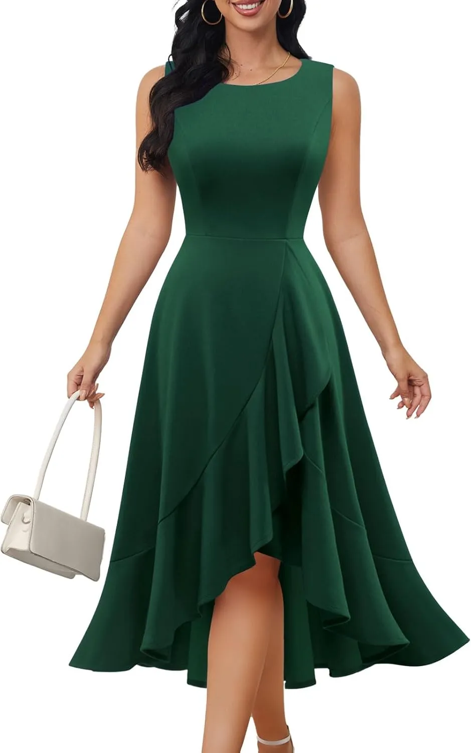 DRESSTELLS Women's Cocktail Party Formal Wedding Guest Church Dresses, Modest Graduation Prom Evening Dress