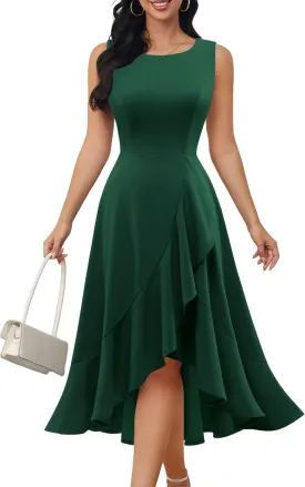 DRESSTELLS Women's Cocktail Party Formal Wedding Guest Church Dresses, Modest Graduation Prom Evening Dress