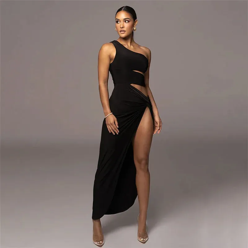 Elegant Backless Cut Out Summer Club Party Off Shoulder Midi Dress