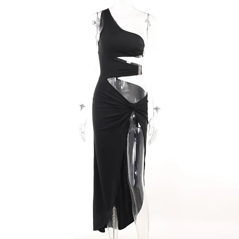 Elegant Backless Cut Out Summer Club Party Off Shoulder Midi Dress