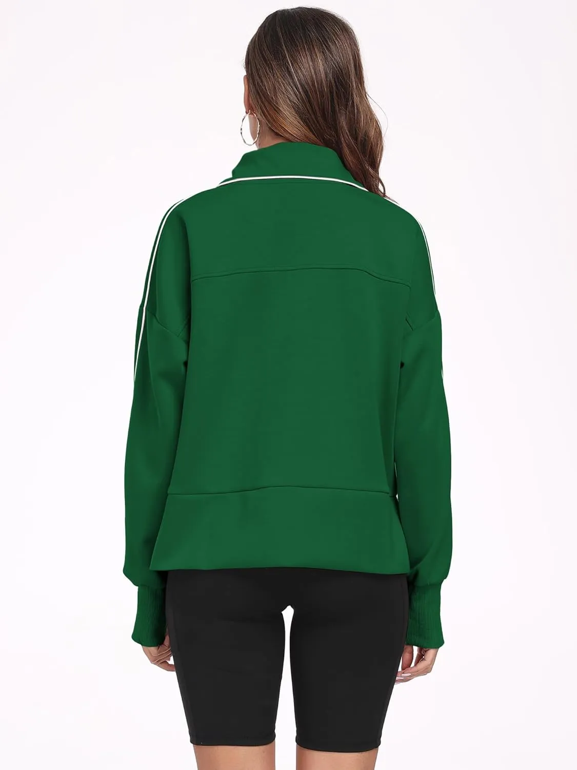 FUPHINE Women Cropped Sweatshirts Workout Half Zip Up Hoodies Long Sleeve Pullover Fashion Outfits Y2K Clothes 2024