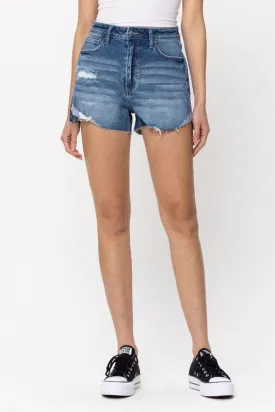 High Rise Denim Mom Short