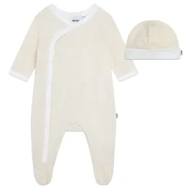 Hugo Boss Baby Printed Beige Pyjama Ensemble