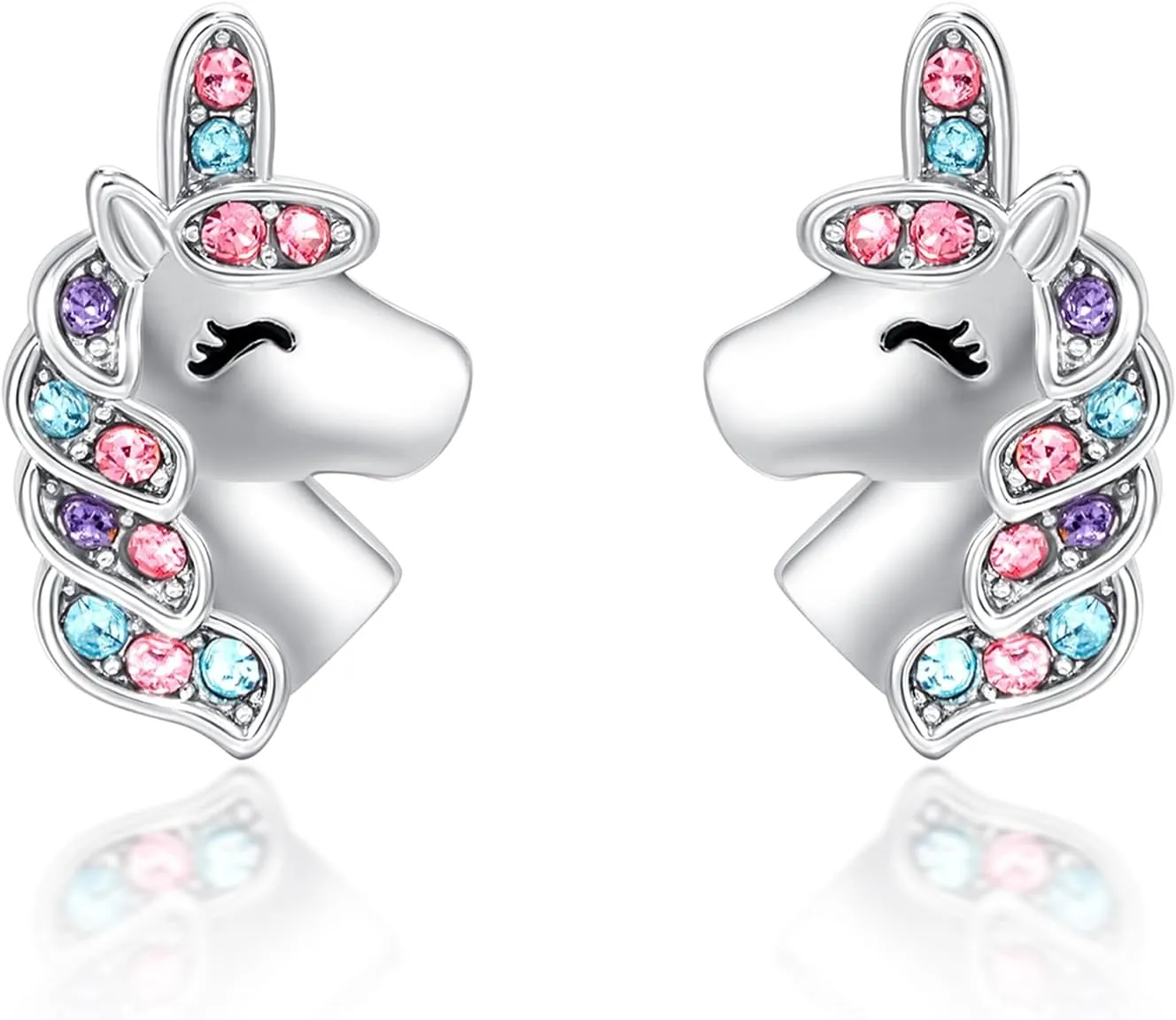 KINGSIN Unicorn Earrings for Girls Hypoallergenic Stud Unicorn Jewelry Gifts for Girl Daughter Granddaughter Sister