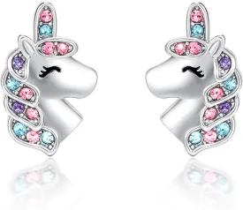 KINGSIN Unicorn Earrings for Girls Hypoallergenic Stud Unicorn Jewelry Gifts for Girl Daughter Granddaughter Sister