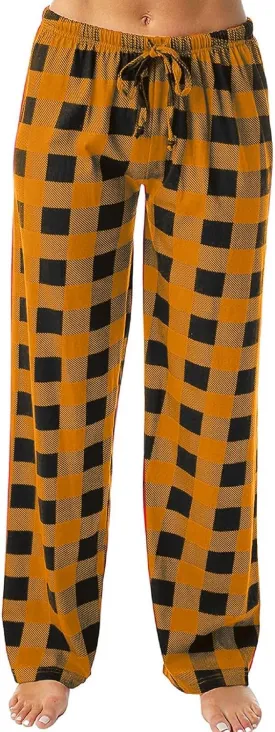 Ladies Drawstring Plaid Printed Casual Dressy Loose Fit Fashion Pants