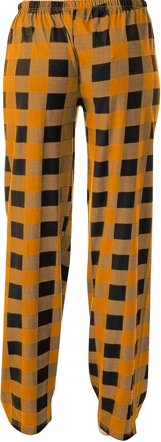 Ladies Drawstring Plaid Printed Casual Dressy Loose Fit Fashion Pants
