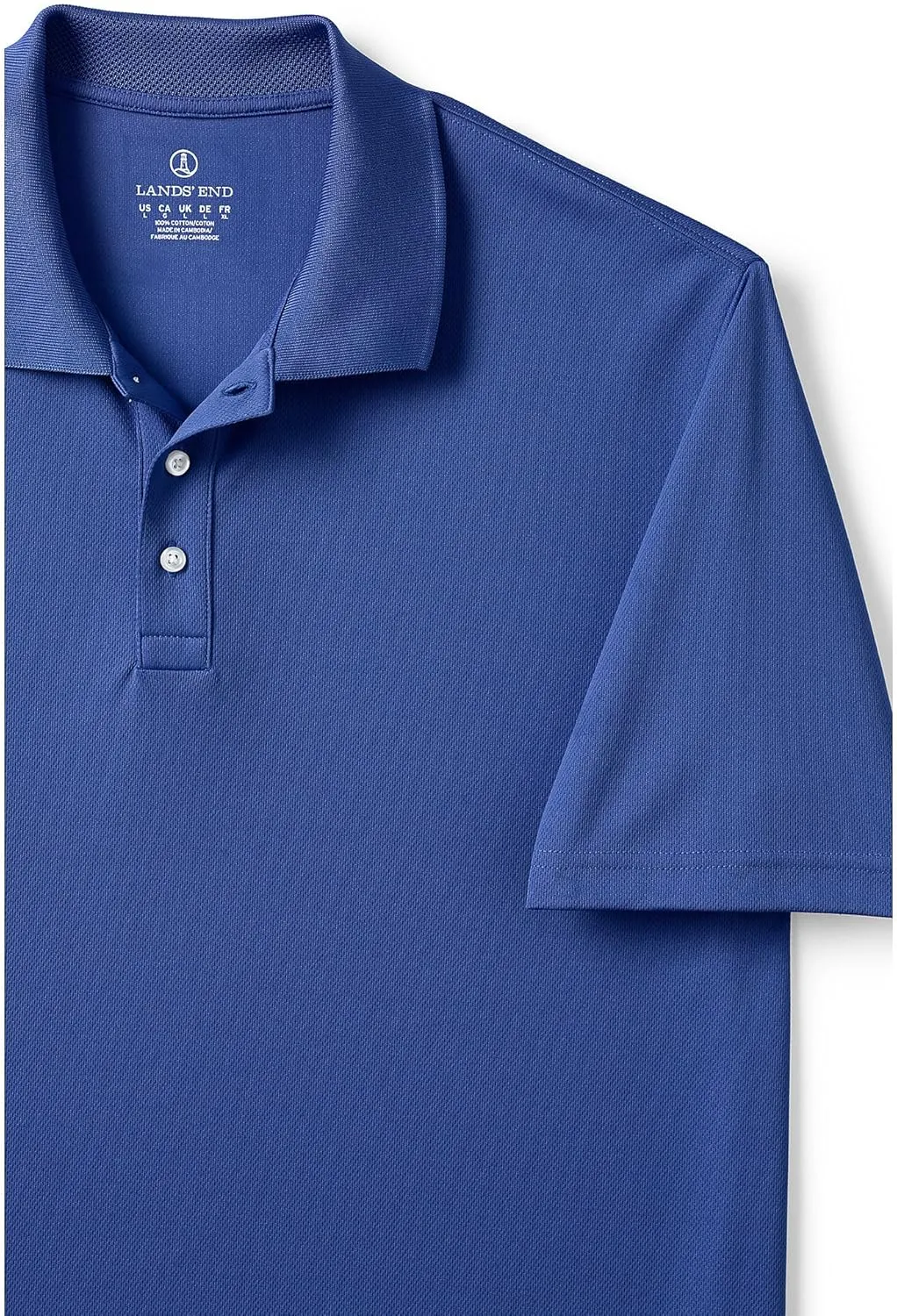 Lands' End Men's Short Sleeve Solid Active Polo Shirt