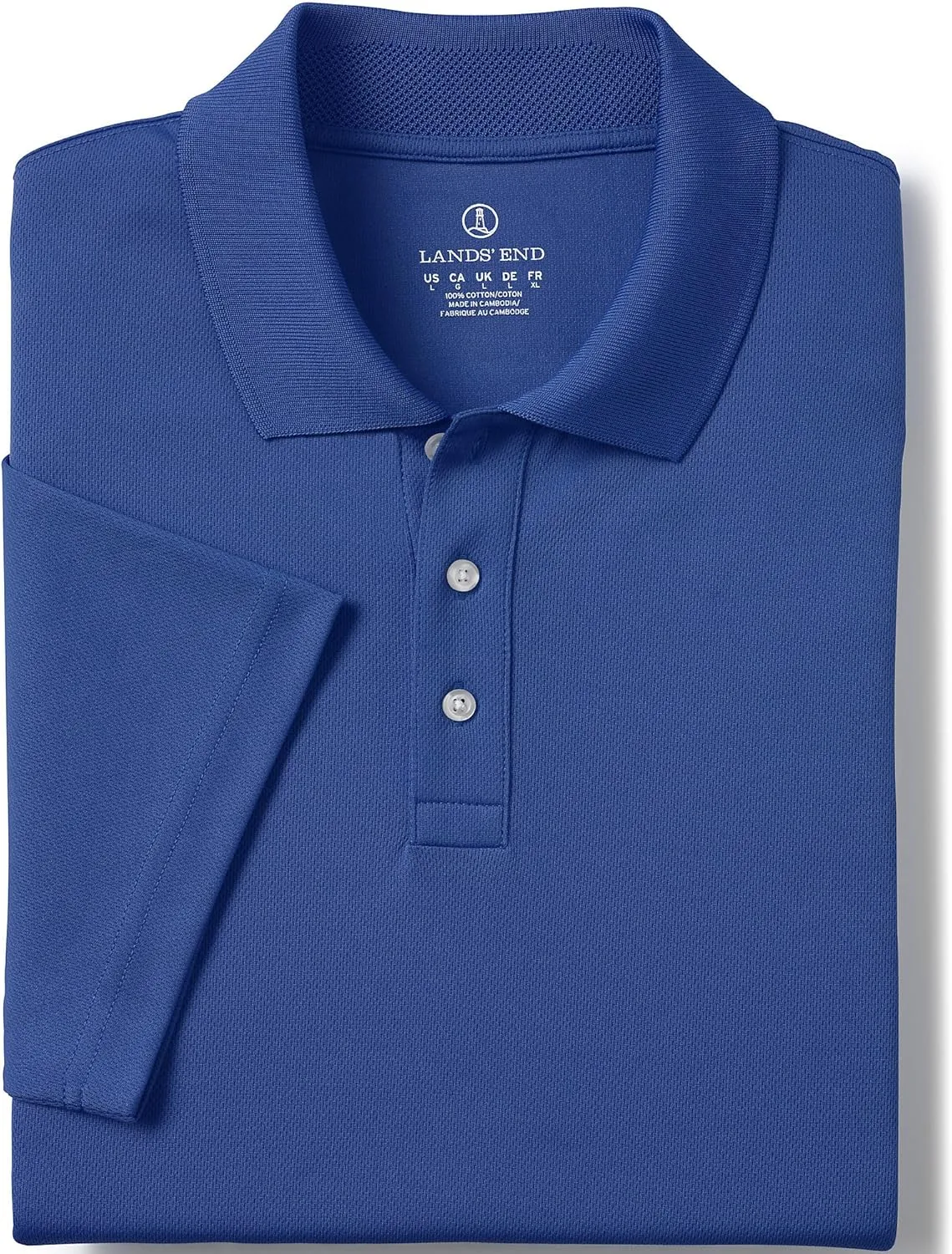 Lands' End Men's Short Sleeve Solid Active Polo Shirt