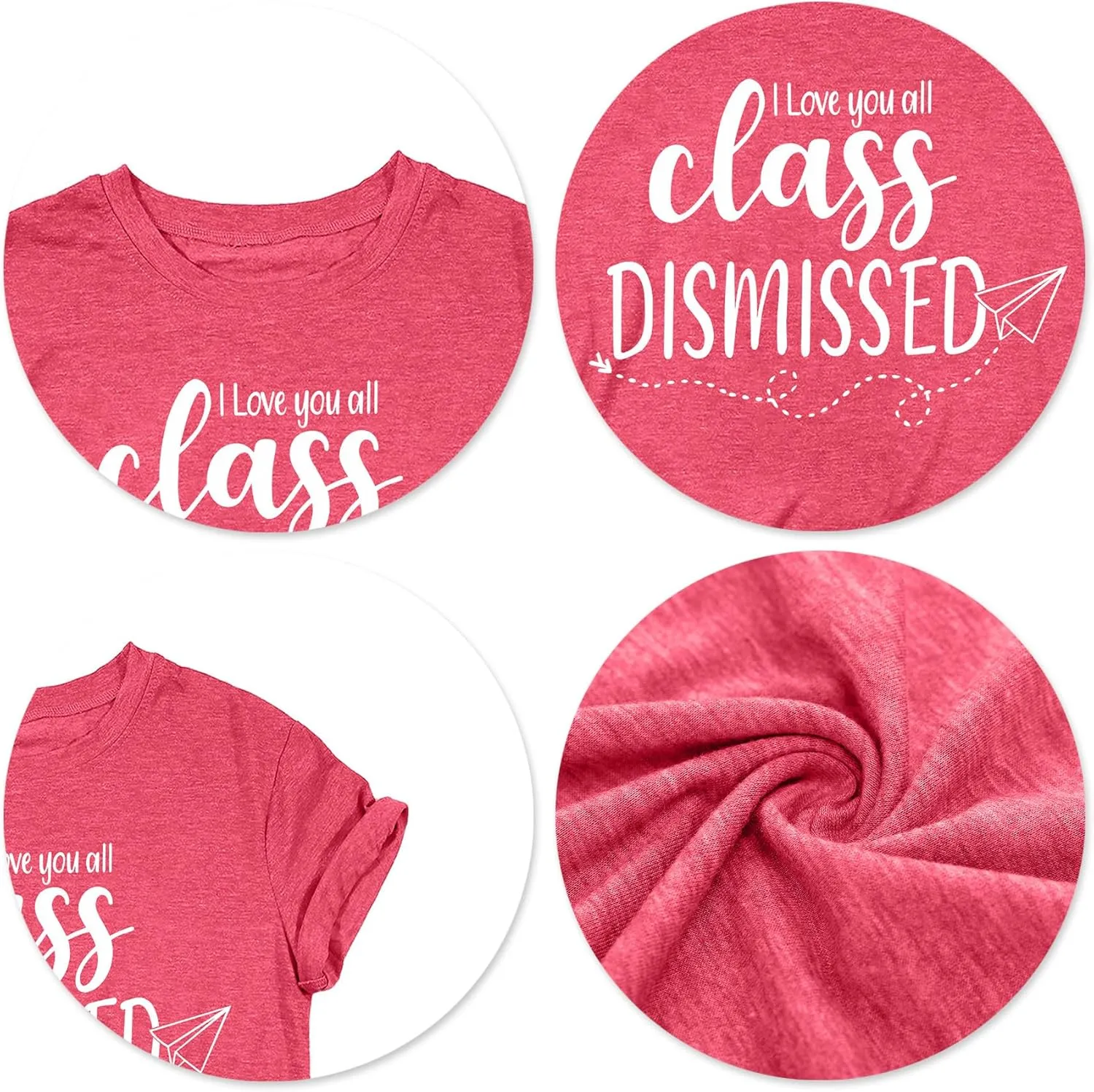 Last Day of School Teacher Shirt School Graduation Tee Teach Letter Print T Shirt Teacher Summer Holiday Tops