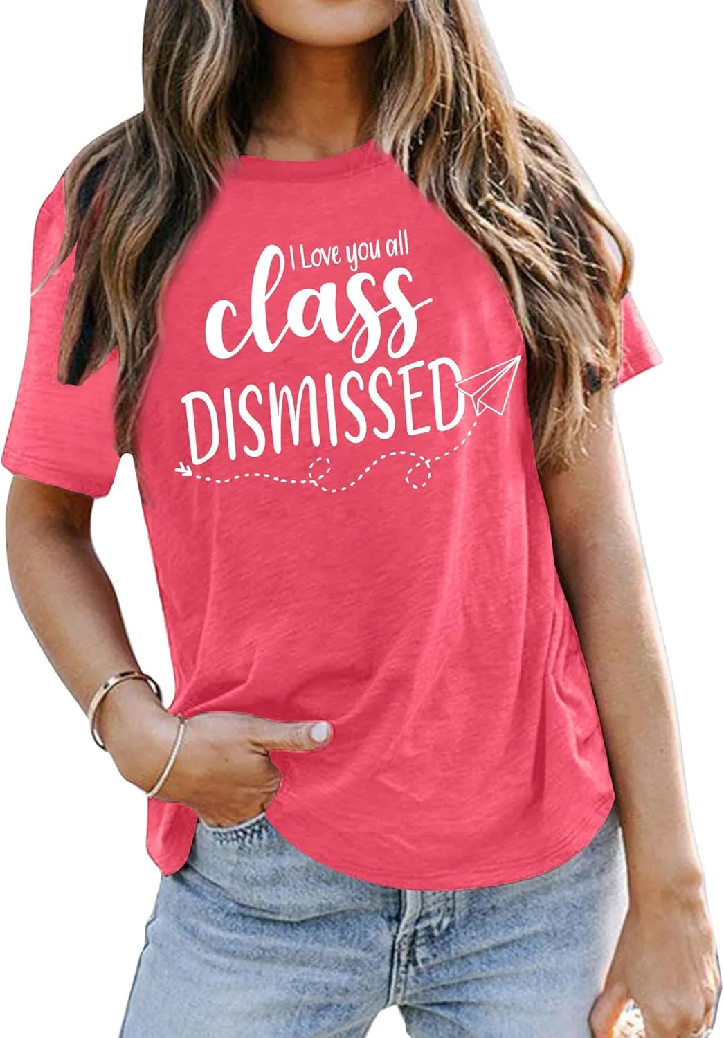 Last Day of School Teacher Shirt School Graduation Tee Teach Letter Print T Shirt Teacher Summer Holiday Tops