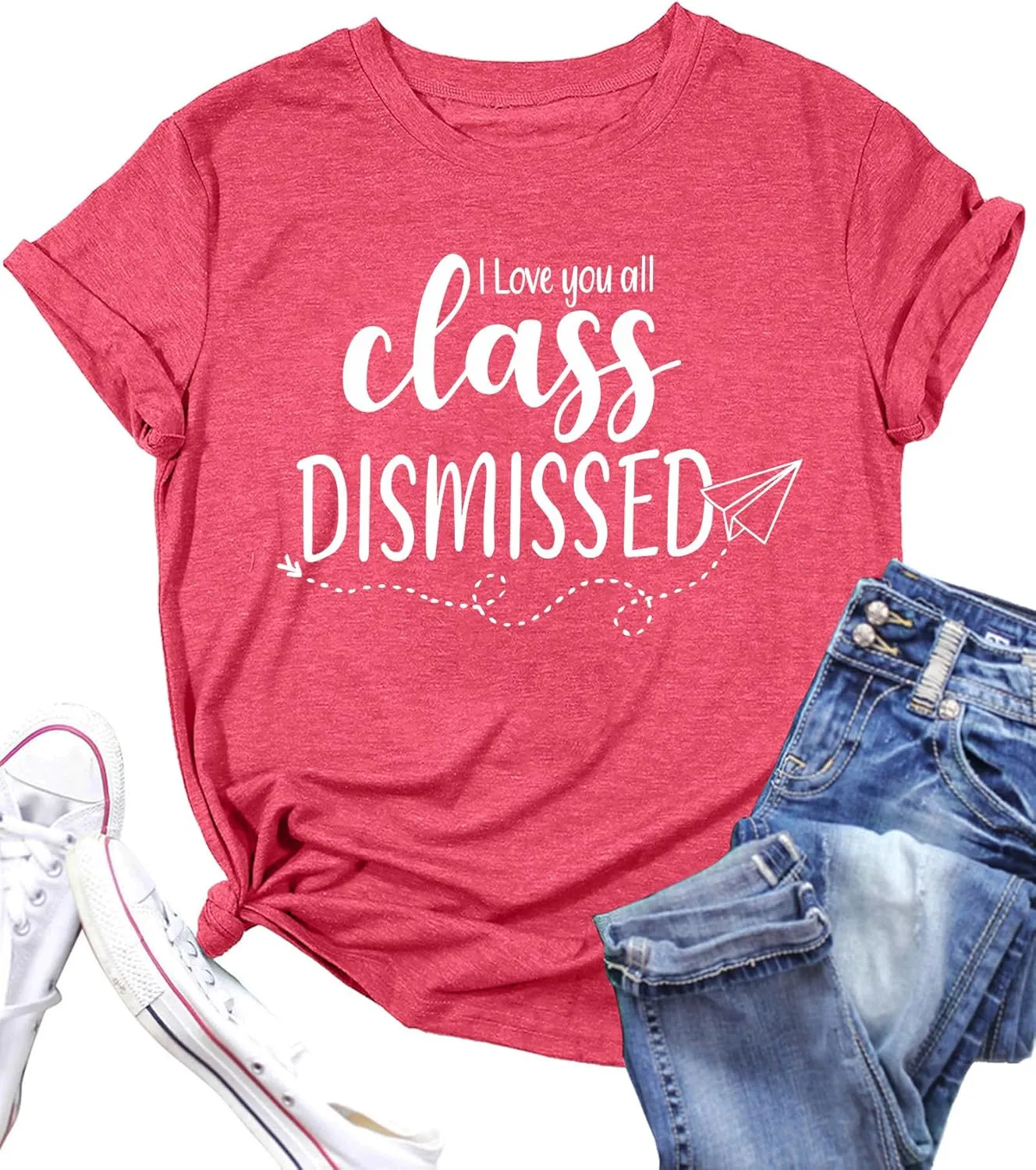 Last Day of School Teacher Shirt School Graduation Tee Teach Letter Print T Shirt Teacher Summer Holiday Tops