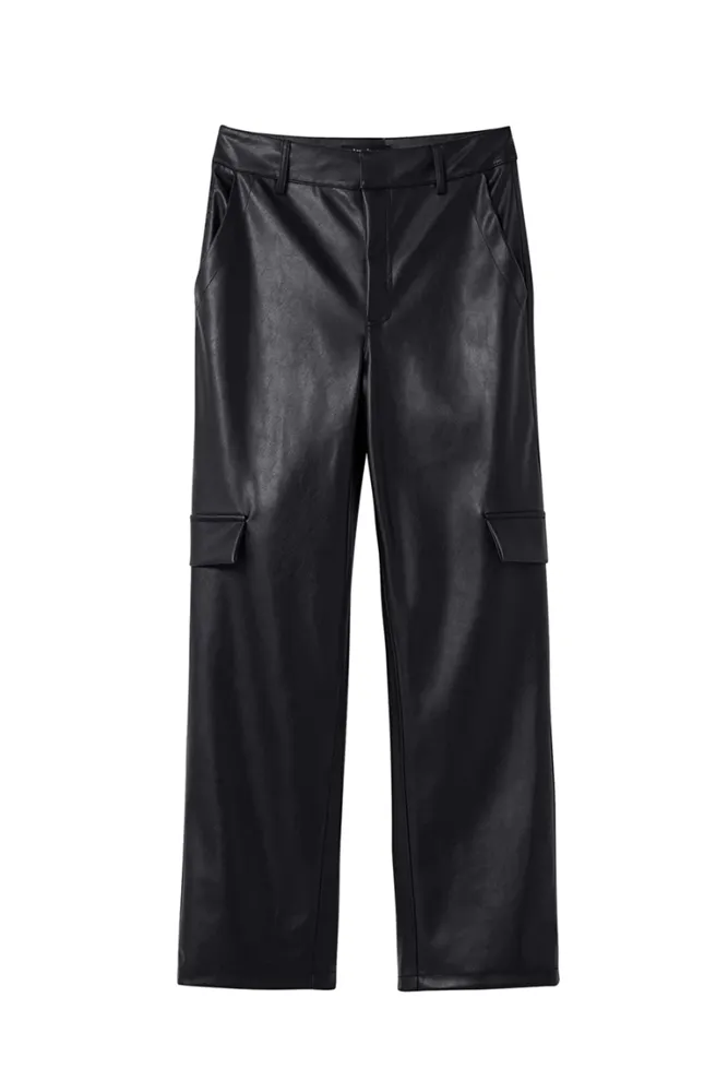 Leather Effect Cargo Trousers By Desigual