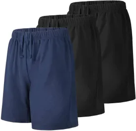 Men's Athletic Shorts with Pockets,Sweat Shorts for Men Pack,7 Inch Cotton Knit Shorts Men Multipack Casual Fit Summer