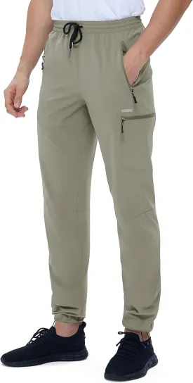 Mens Stretch Hiking Pants Cargo Quick Dry Lightweight Water Resistant Outdoor Fishing Pants Adjustable Bottom Pockets
