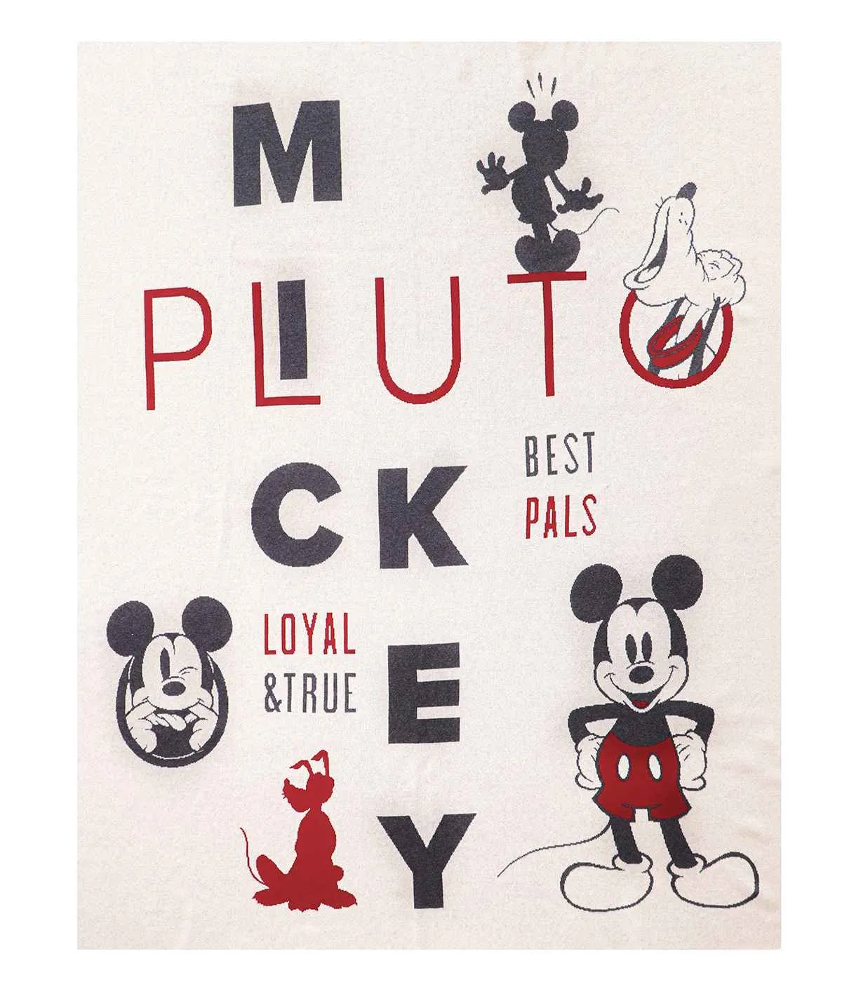 Mickey & Pluto Best Pals Disney Cotton Knitted Throw / Ac Blanket For Kids For Use In All Seasons (2 to 4 Years for Kids)