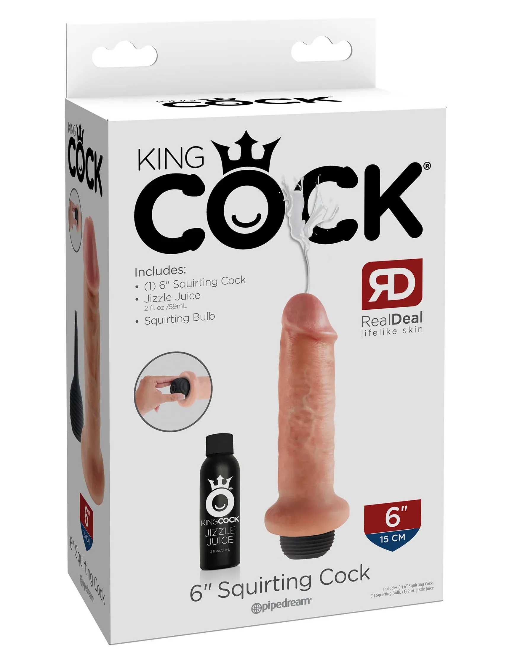 Pipedream King Cock 6 inch Squirting Cock Flesh Dildo