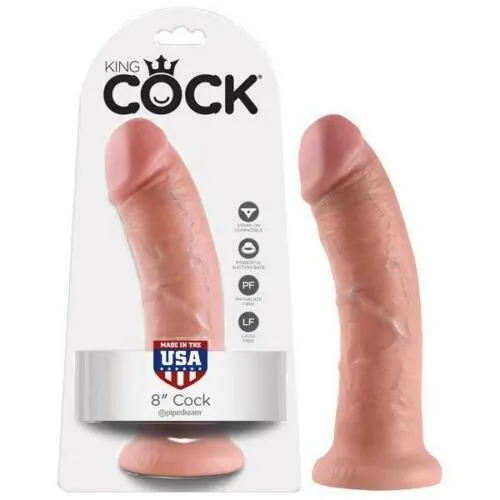 Pipedream King Cock Thick Realistic Dildo with Suction Cup Mount Base 8 inch Flesh