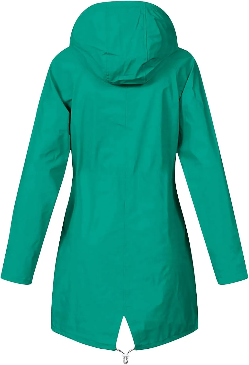 Rain Coats For Women Hiking Nylon Waterproof Hooded Zipper Length Coat Fall Winter Solid Color Outdoor Rain Jackets