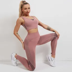 Sidiou Group Anniou Women's Sportswear Yoga Set Workout Clothes Athletic Wear Sports Gym Fitness Suits High Waist Hollow Leggings  Sport Bra