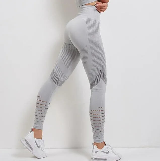 Sidiou Group Anniou Women's Sportswear Yoga Set Workout Clothes Athletic Wear Sports Gym Fitness Suits High Waist Hollow Leggings  Sport Bra