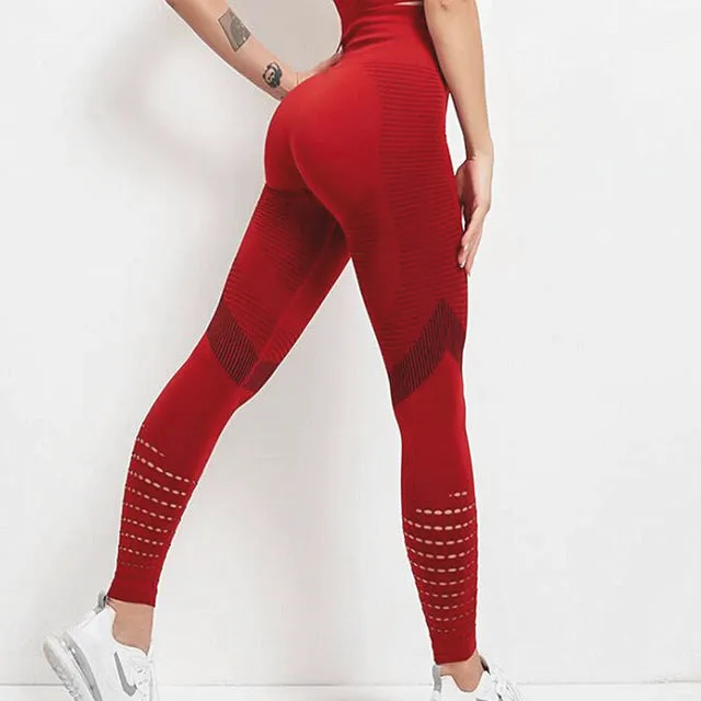 Sidiou Group Anniou Women's Sportswear Yoga Set Workout Clothes Athletic Wear Sports Gym Fitness Suits High Waist Hollow Leggings  Sport Bra